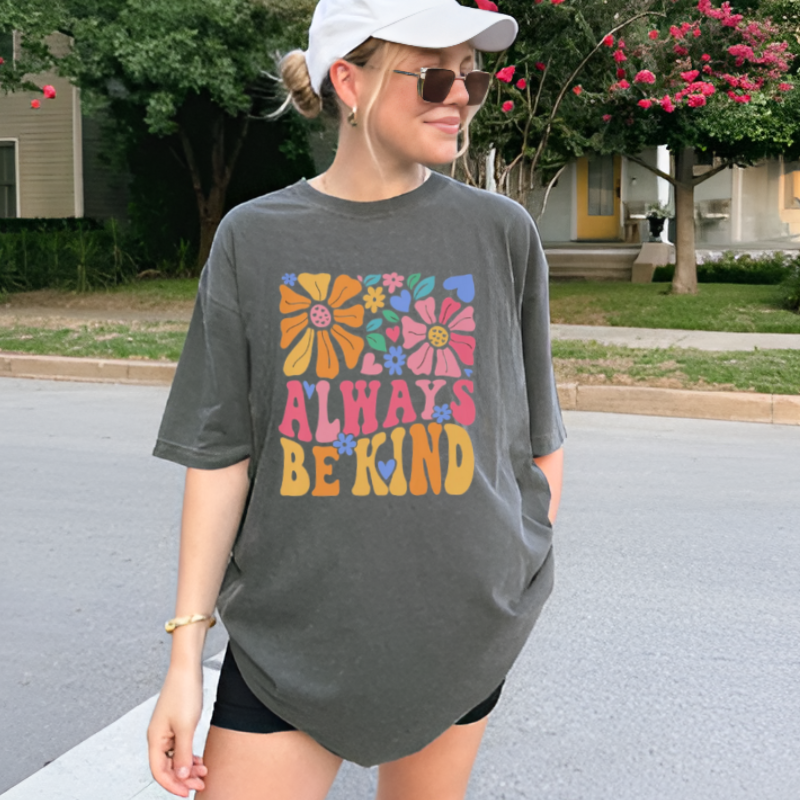 Be Kind T-Shirt with inspirational quote for women