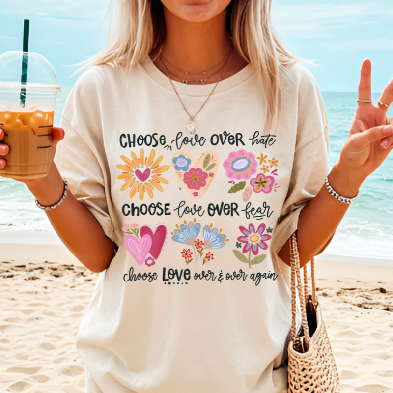 Choose Love Shirt - Inspirational Motivational T-Shirt- Shirt with Positive Messages