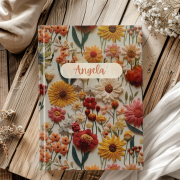 Wildflower Wonders Hardcover Personalized Journal, Customized Notebook